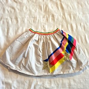 Mini Boden girls 11-12 years rain bow & sequin star lined skirt EUC